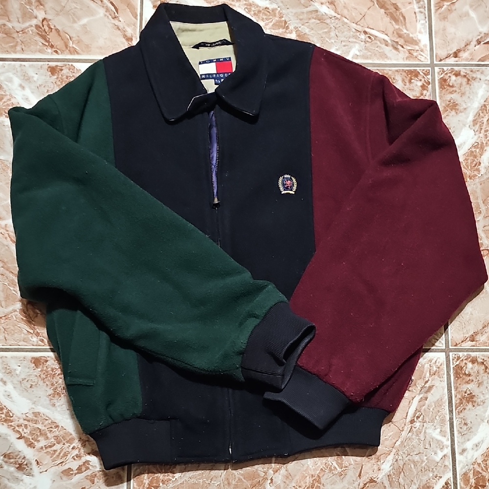 Vintage Tommy Hilfiger Men's Small Bomber Jacket Wool